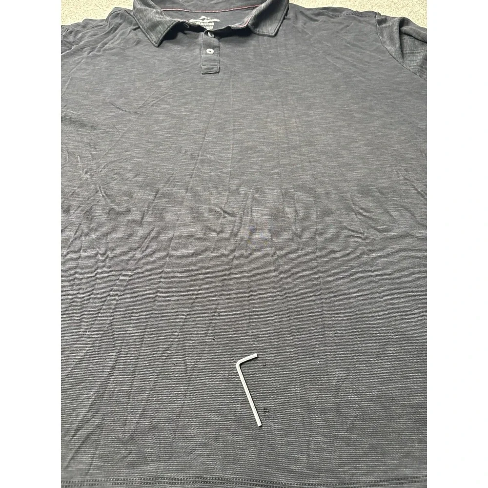 Tommy Bahama Polo Mens 4XLB Performance Short Sleeve Collared Black Solid Shirt